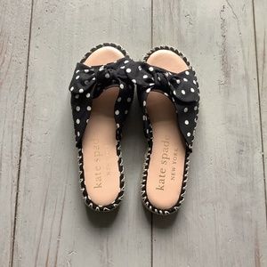 Kate Spade Polka Dot Bow Flat Sandal Size 6